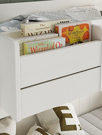 Lit mezzanine avec bureau pin massif BASILE