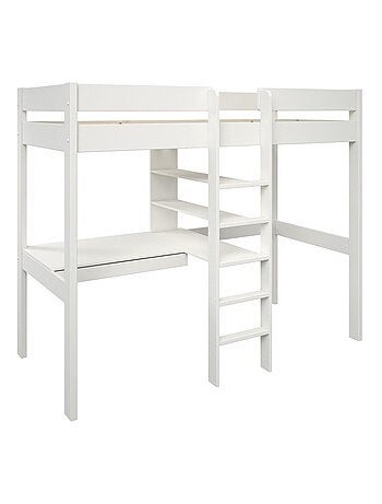 Lit mezzanine avec bureau pin massif BASILE