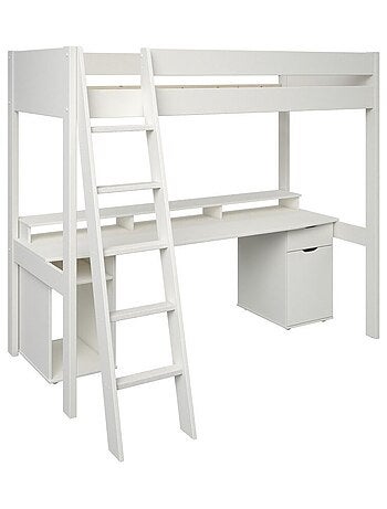 Lit mezzanine avec bureau pin massif EDOUARD