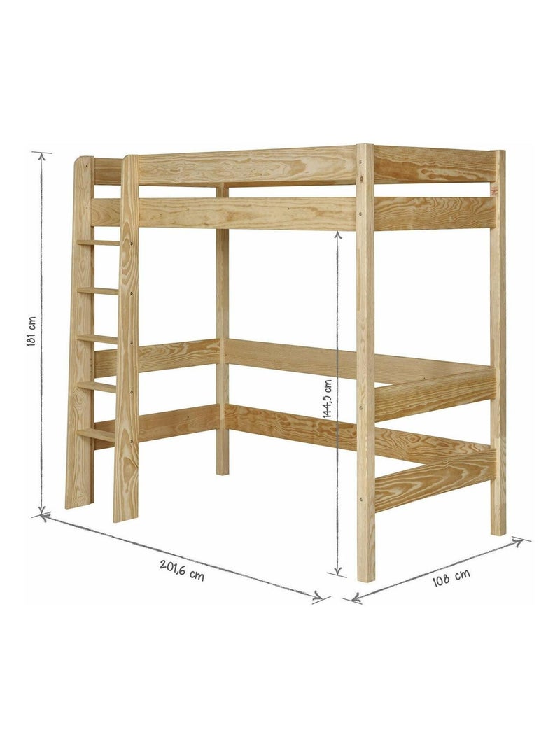 Lit mezzanine Clem - AKITEN RETAIL Blanc Marron - Kiabi