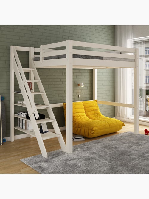 Lit mezzanine deux places en bois massif ARTHUR - Kiabi