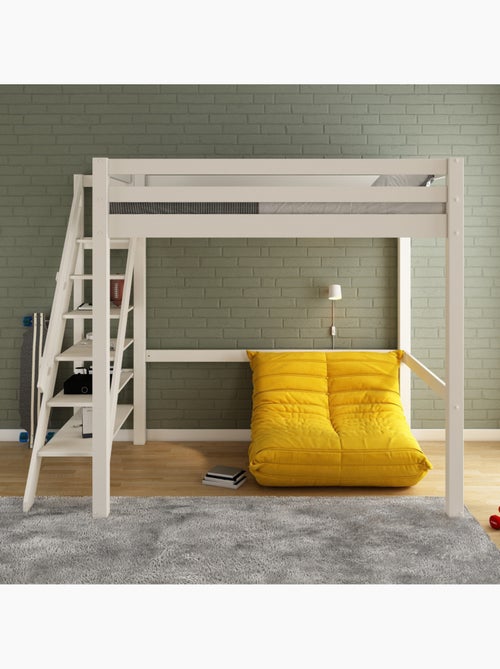 Lit mezzanine deux places en bois massif ARTHUR - Kiabi