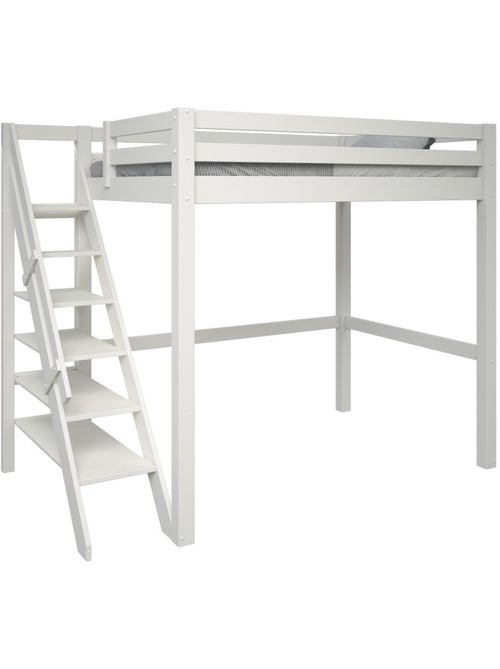 Lit mezzanine deux places en bois massif ARTHUR - Kiabi