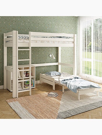 Lit mezzanine extra-solide en bois massif HERCULE