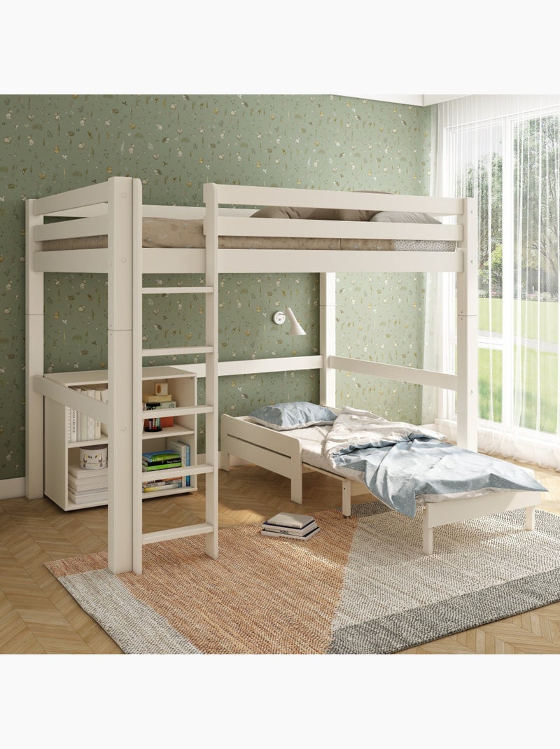Lit mezzanine extra-solide en bois massif  HERCULE Blanc - Kiabi