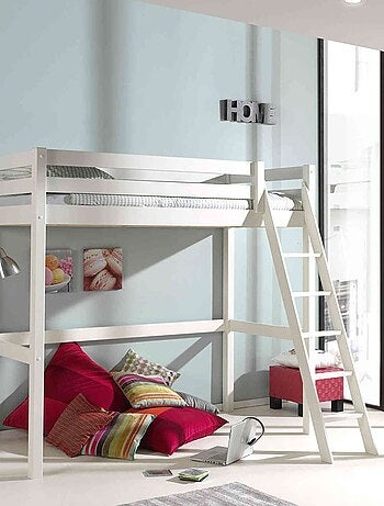 Lit mezzanine laqué