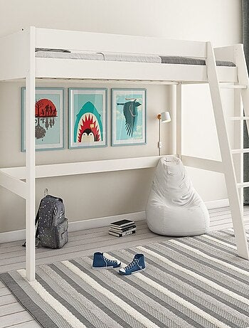 Lit mezzanine pin massif EDOUARD