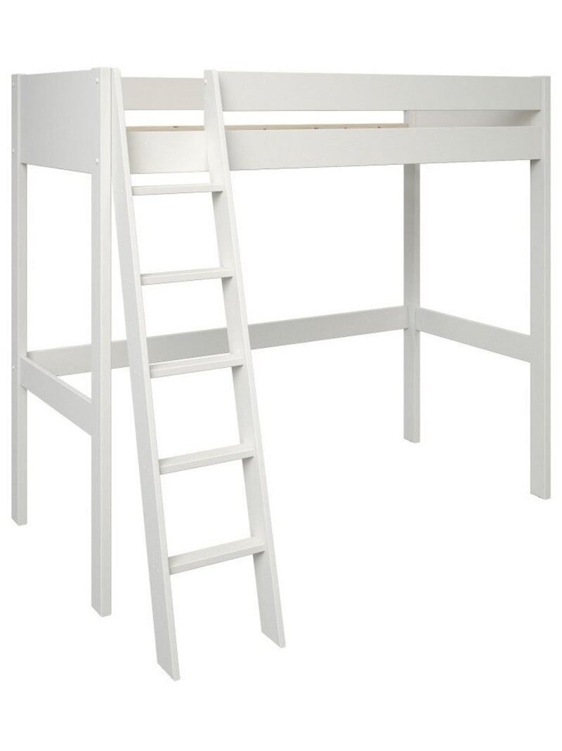 Lit mezzanine pin massif  EDOUARD Blanc - Kiabi