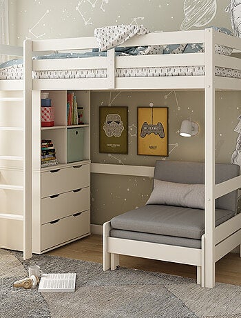 Lit mezzanine pin massif ISIDORE