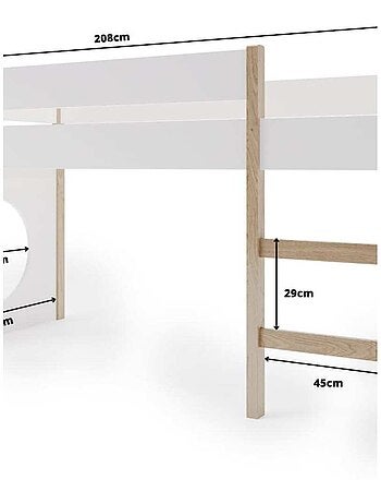 Lit mezzanine pour enfant YappyGrott 90x200cm