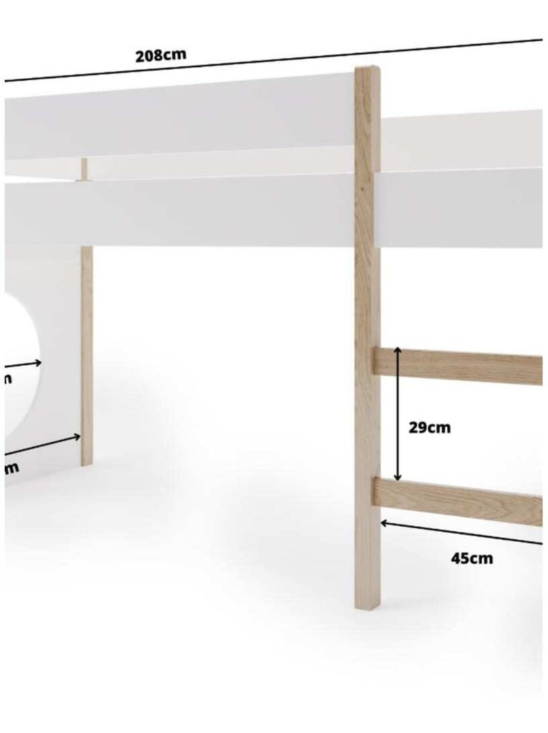 Lit mezzanine pour enfant YappyGrott 90x200cm Blanc - Kiabi