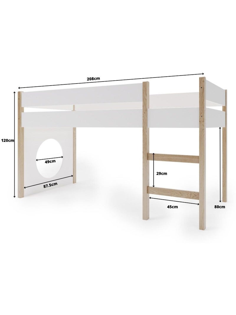 Lit mezzanine pour enfant YappyGrott 90x200cm Blanc - Kiabi