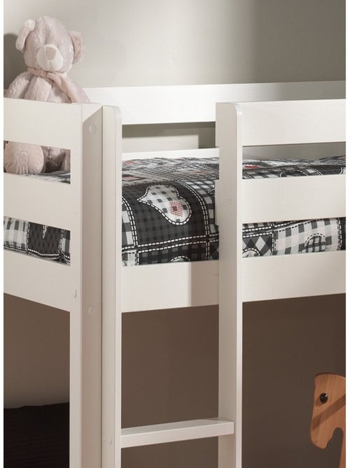 Lit mi-hauteur avec toboggan en pin massif  ARMANCE & FAUSTIN - Kiabi