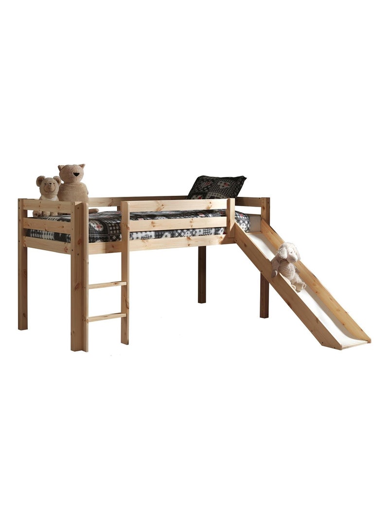 Lit mi hauteur avec toboggan Marron clair - Kiabi
