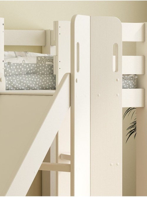 Lit mi-hauteur avec toboggan pin massif  BASILE - Kiabi