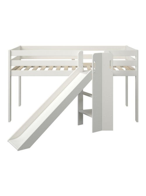 Lit mi-hauteur avec toboggan pin massif  BASILE - Kiabi