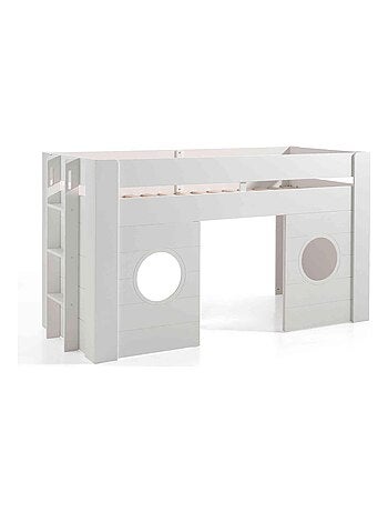 Lit mi hauteur cabine en bois