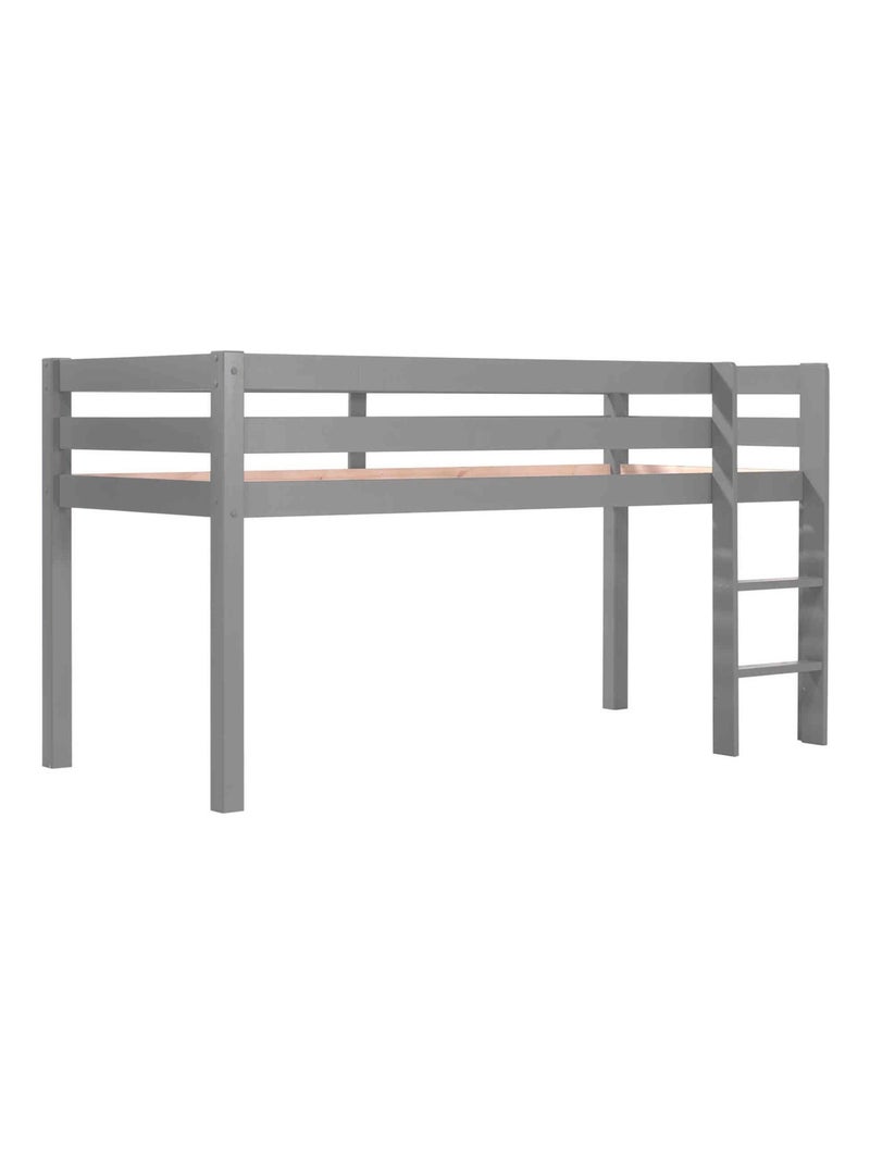 Lit mi hauteur en bois massif Gris - Kiabi