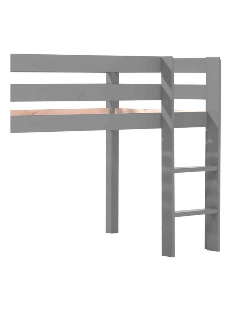Lit mi hauteur en bois massif Gris - Kiabi