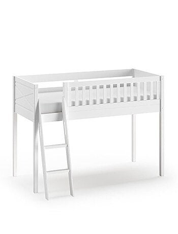 Lit mi-hauteur en pin massif et imitation bois AXEL