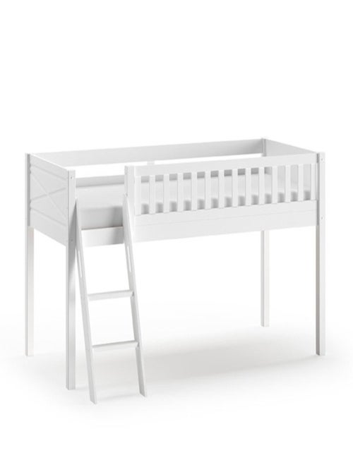 Lit mi-hauteur en pin massif et imitation bois  AXEL - Kiabi