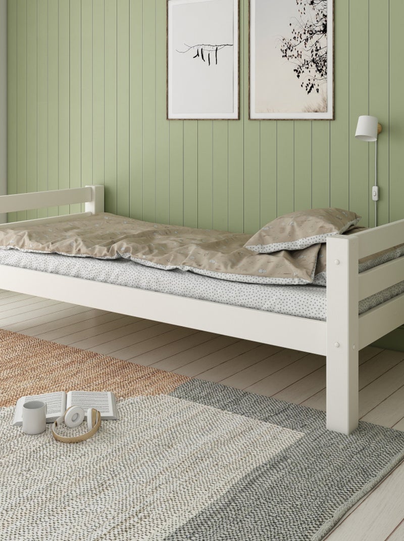 Lit mi-hauteur extra-solide en bois massif  HERCULE Blanc - Kiabi