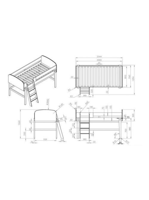 Lit mi hauteur laqué - Kiabi