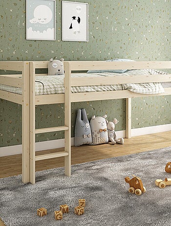 Lit mi-hauteur pin massif naturel ISIDORE