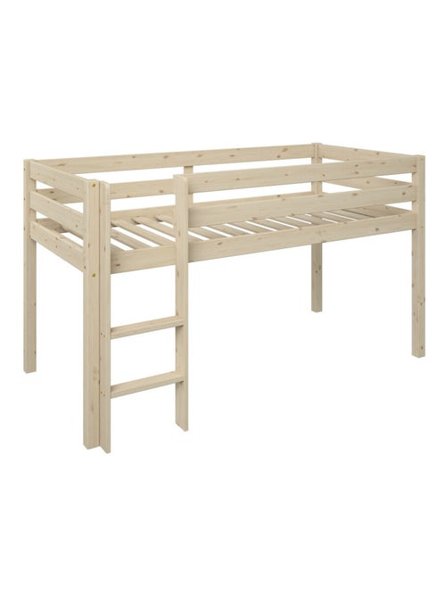 Lit mi-hauteur pin massif naturel  ISIDORE - Kiabi