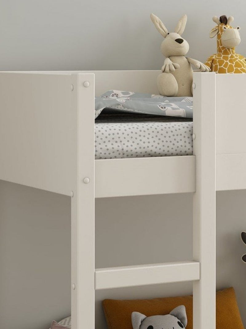 Lit mi-hauteur réversible pin massif  CHARLIE Blanc - Kiabi