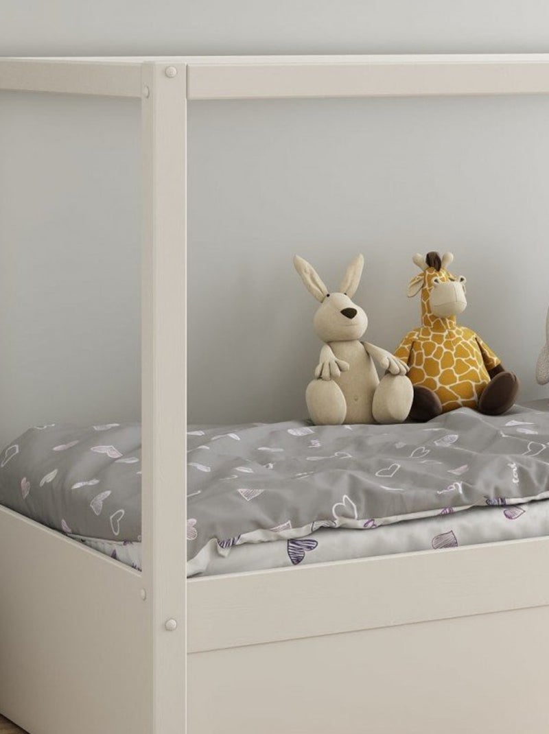 Lit mi-hauteur réversible pin massif  CHARLIE Blanc - Kiabi