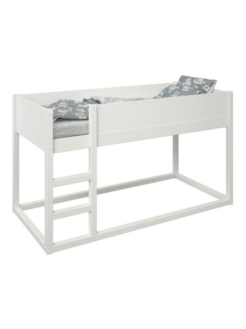 Lit mi-hauteur réversible pin massif  CHARLIE Blanc - Kiabi