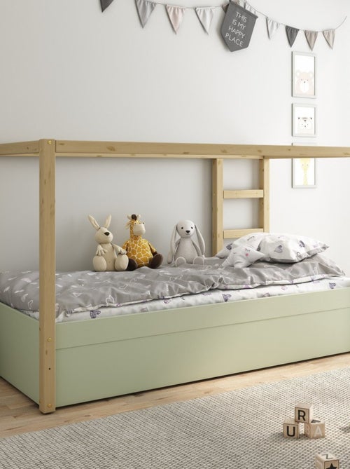 Lit mi-hauteur réversible pin massif CHARLIE - Kiabi