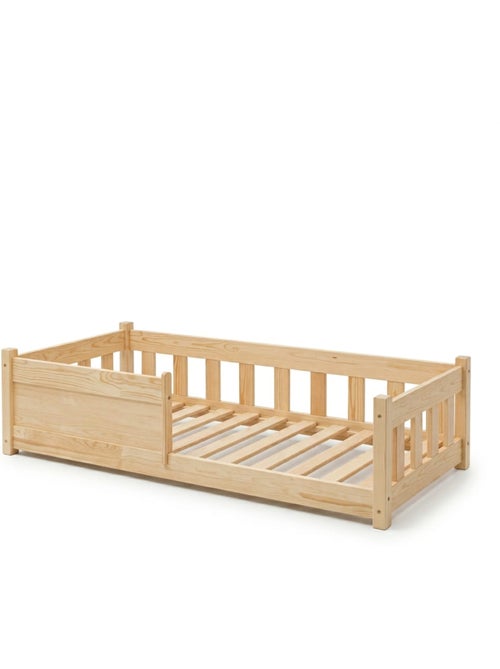 Lit montessori enfant cp mila 90×200 cm pin massif - Kiabi