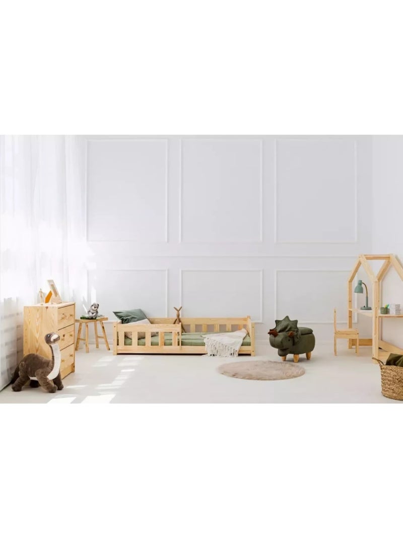 Lit montessori enfant cp mila 90×200 cm pin massif Marron - Kiabi