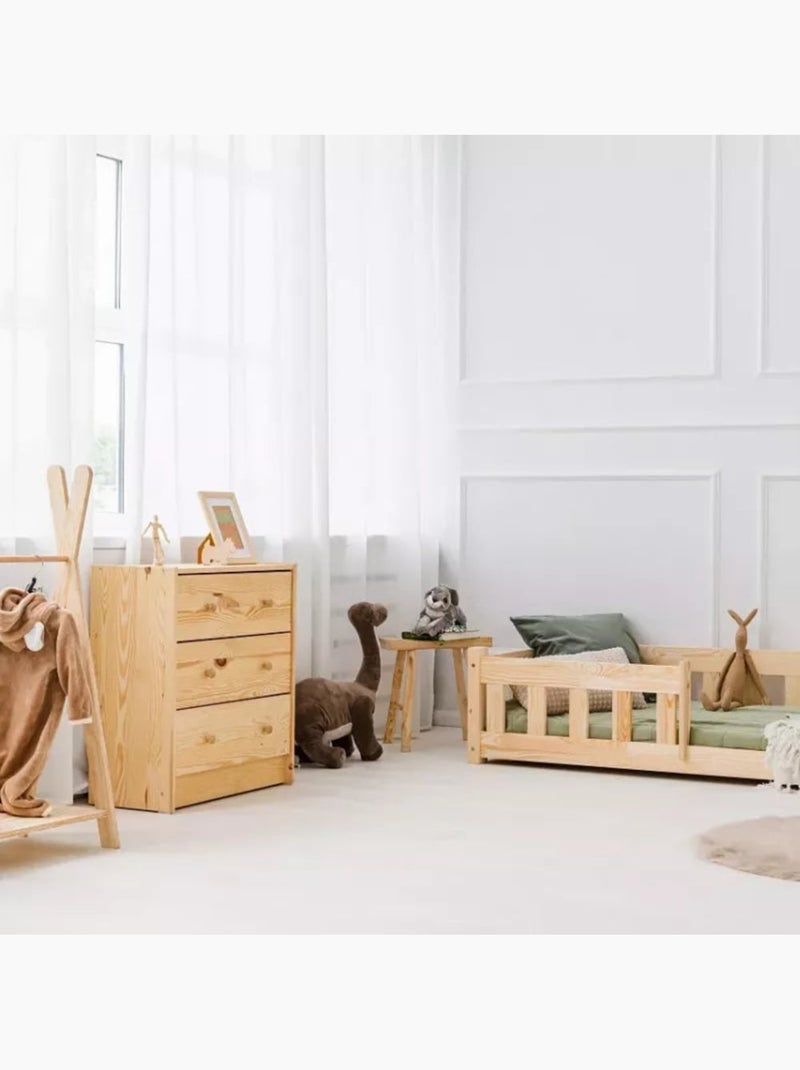 Lit montessori enfant cp mila 90×200 cm pin massif Marron - Kiabi