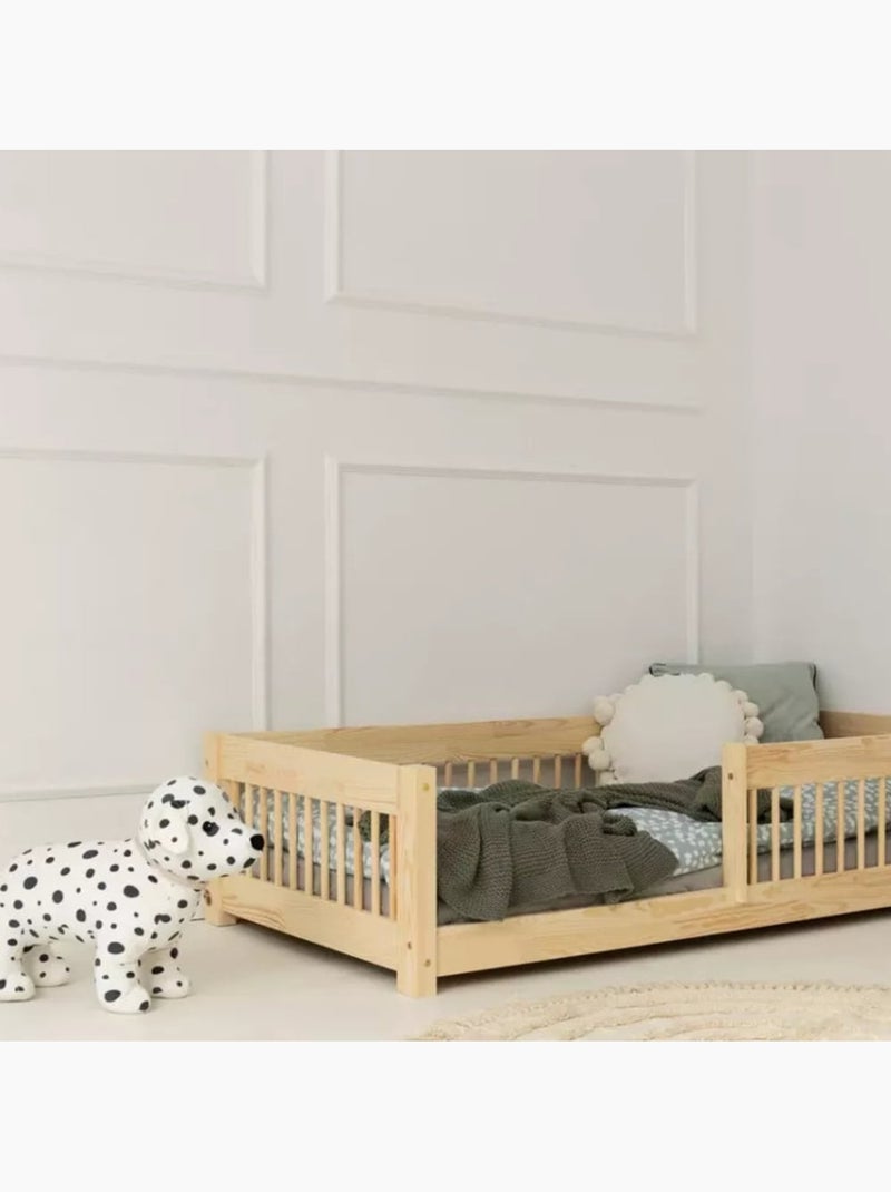 Lit montessori enfant mila cpw 80×190 cm pin massif Marron - Kiabi
