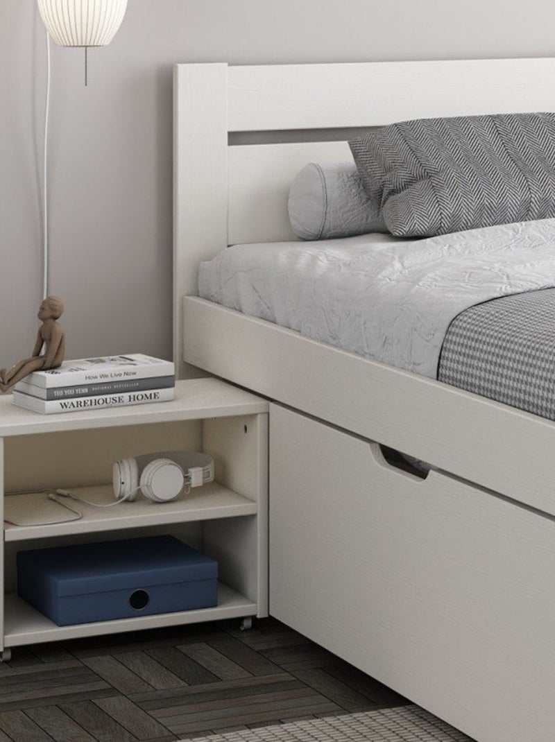 Lit multi-rangements pin massif  ARTHUR Blanc - Kiabi