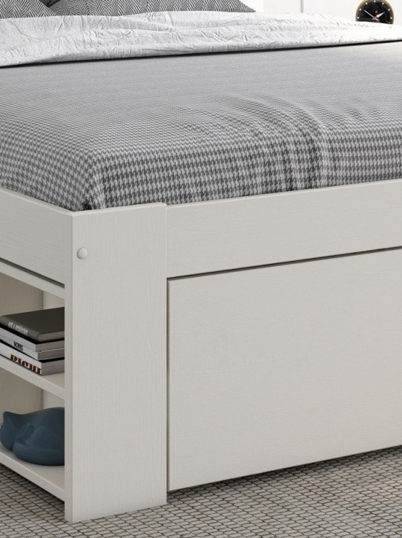 Lit multi-rangements pin massif  ARTHUR Blanc - Kiabi