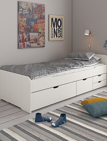 Lit multi-rangements pin massif BASILE