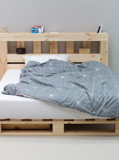 Lit palette avec tête de lit pin massif  SIMÉON - Kiabi