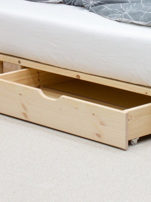 Lit palette avec tête de lit pin massif  SIMÉON - Kiabi