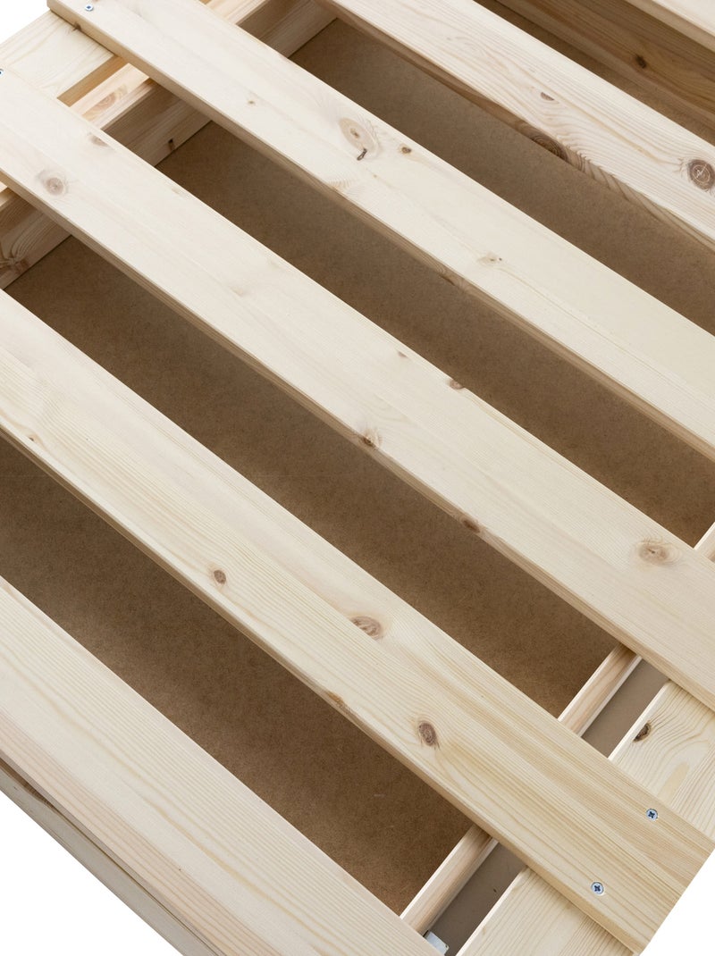 Lit palette en bois massif avec tiroir de rangement Marron clair - Kiabi