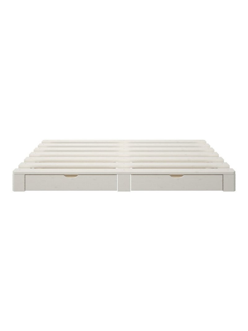 Lit palette pin massif  SIMÉON Blanc - Kiabi