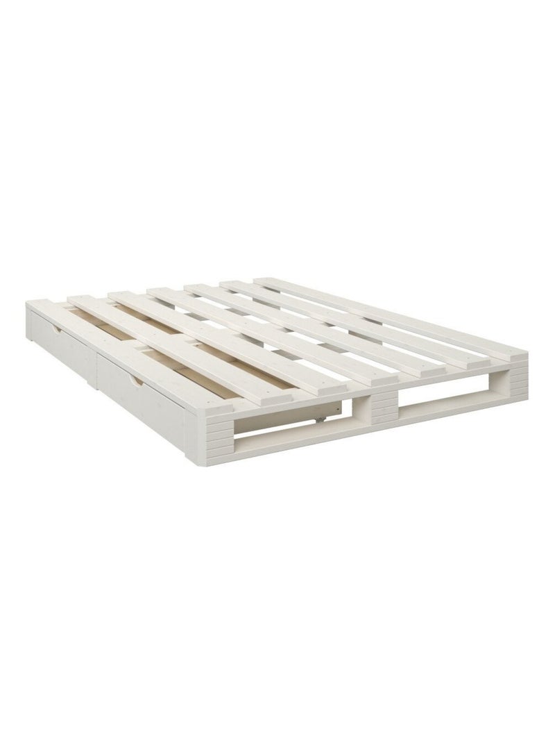 Lit palette pin massif  SIMÉON Blanc - Kiabi