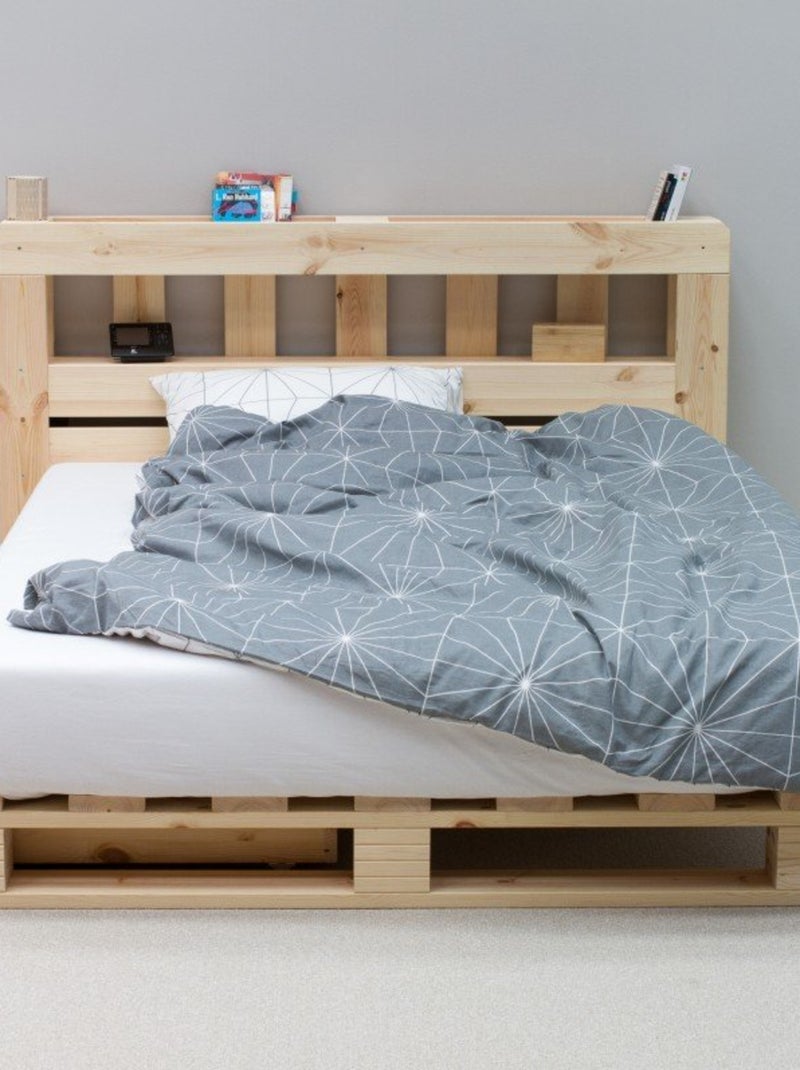 Lit palette pin massif  SIMÉON Bois naturel - Kiabi