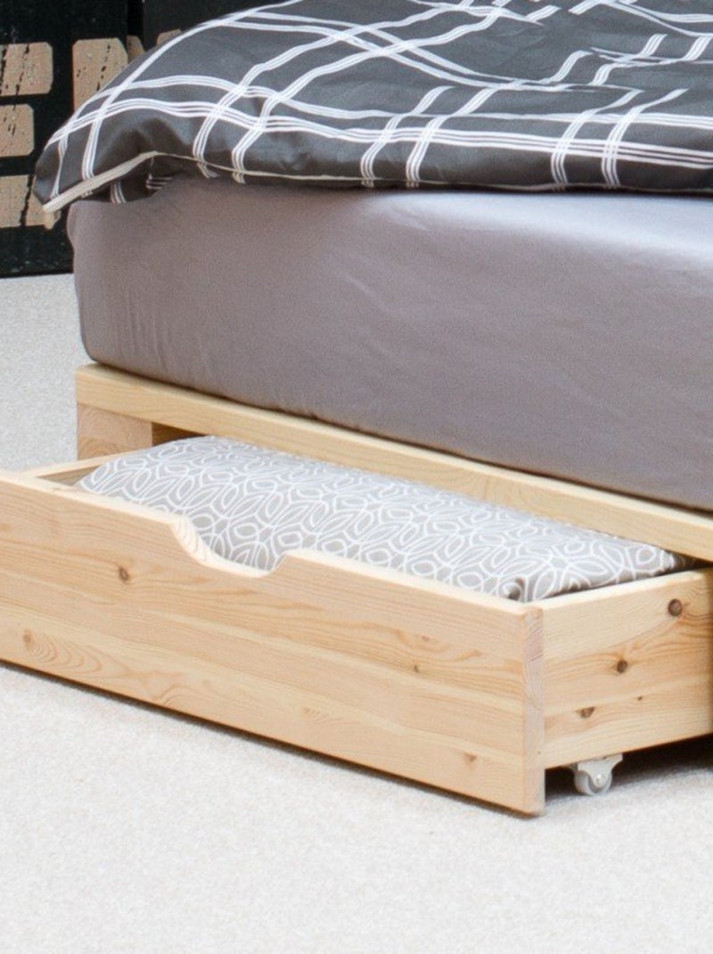 Lit palette pin massif  SIMÉON Bois naturel - Kiabi