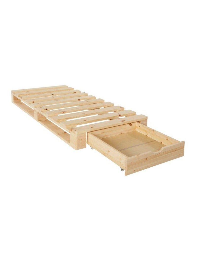 Lit palette pin massif  SIMÉON Bois naturel - Kiabi