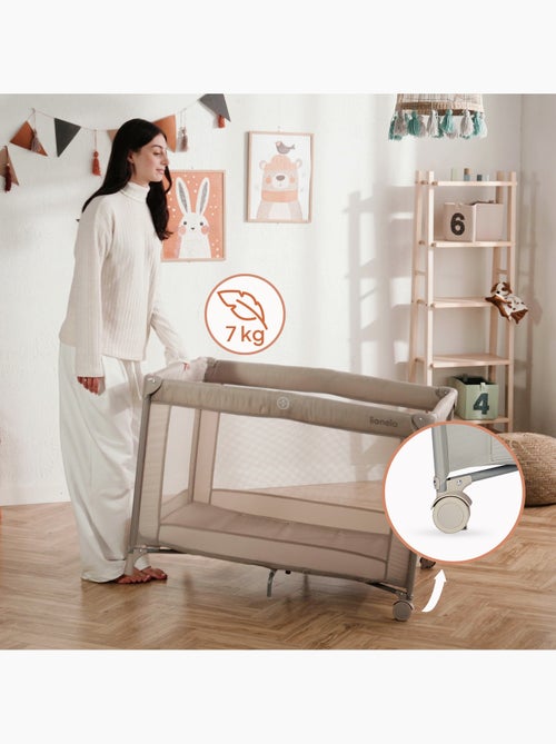 Lit parapluie 2en1 LIONELO Amelie - Parc bébé - Léger - Roulettes - 0-36 mois - Sac inclus - Kiabi