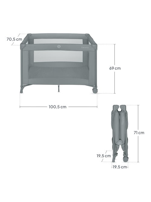Lit parapluie 2en1 LIONELO Amelie - Parc bébé - Léger - Roulettes - 0-36 mois - Sac inclus - Kiabi